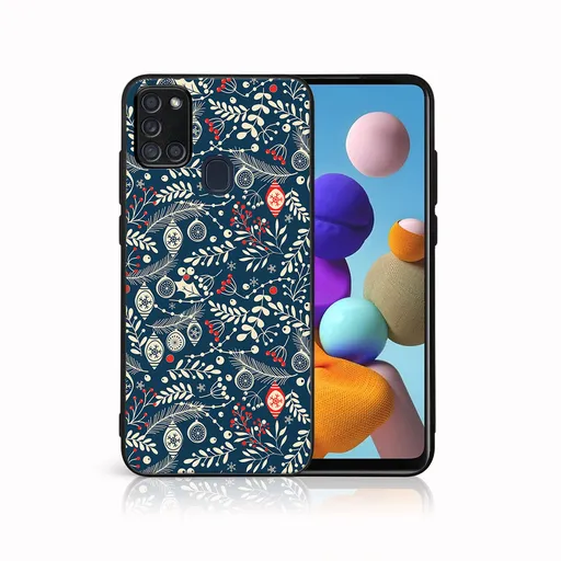 MY ART Obal s vianočným dizajnom Samsung Galaxy A21s MISTLETOE (070)