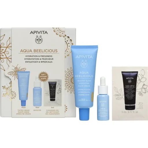 Apivita Aqua Beelicious Hydration & Natural Coverage Set vianočná darčeková sada pre rozjasnenie a hydratáciu