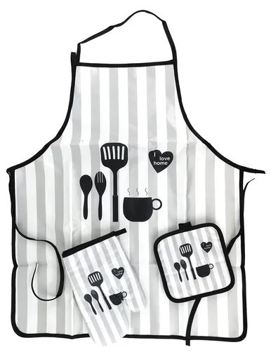 MAKRO - Chňapka sada 3ks, rukavica, podložka a zástera, HOME