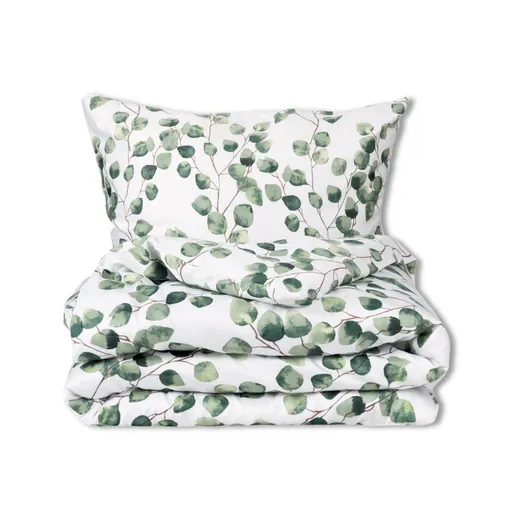 Matex Saténové obliečky Listy eukalyptu akvarel, 140 x 200 cm, 70 x 90 cm