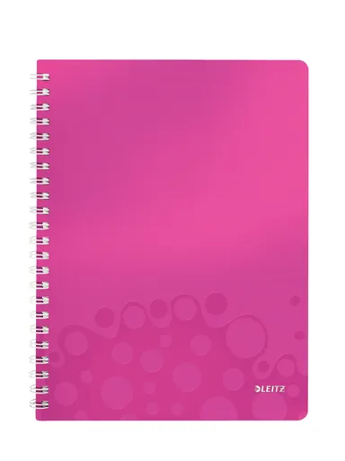 LEITZ Blok WOW A4, PP, linka, ružová