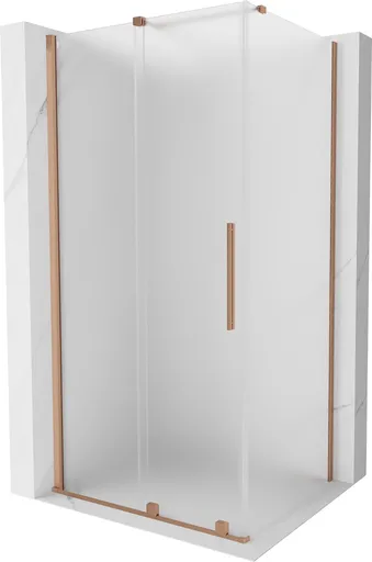 MEXEN/S - Velár sprchovací kút, posuvné dvere 100 x 75, dekor, meď kartáčovaná 871-100-075-31-65