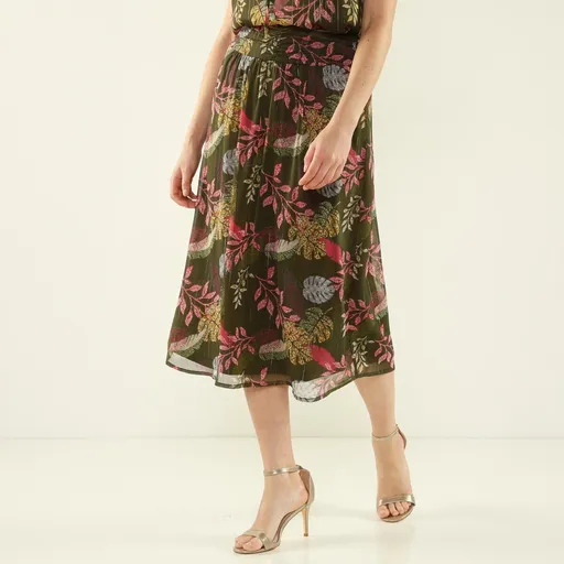 Midi sukňa s potlačou