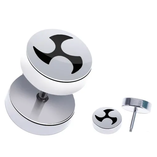 Okrúhly falošný piercing do ucha z ocele - špirálový motív