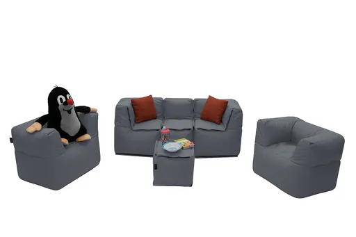 Textilná detská modulová zostava MODULTEX KIDS pre 5 osôb (sivá)