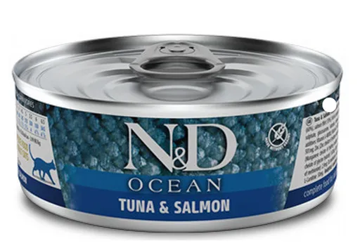 Farmina N&D cat OCEAN Tuniak & Losos konzerva pre mačky 70g