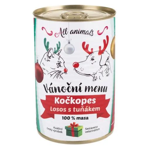 ALL ANIMALS Kočkopes Vianočné menu losos s tuniakom 400 g