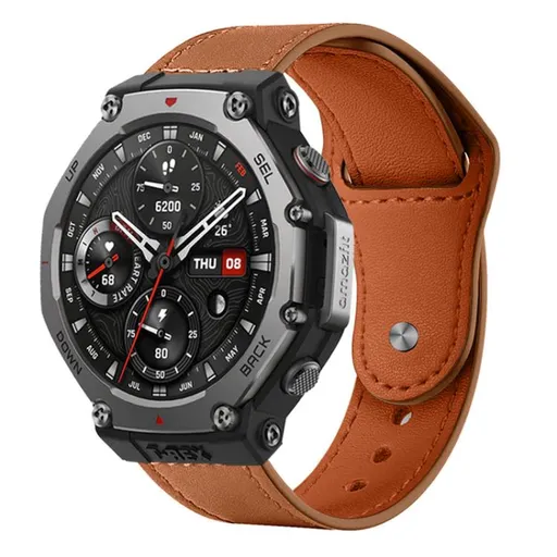 xDfind LEATHER Kožený remienok pre Amazfit T-Rex 3 svetlohnedý