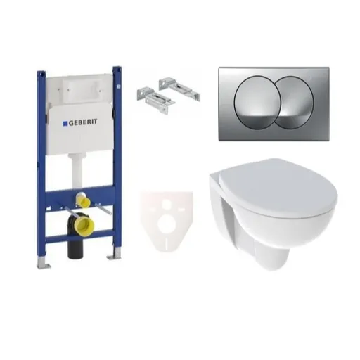 Cenovo zvýhodnený závesný WC set Geberit do ľahkých stien / predstenová montáž + WC Kolo Rekord SIKOGES7K72