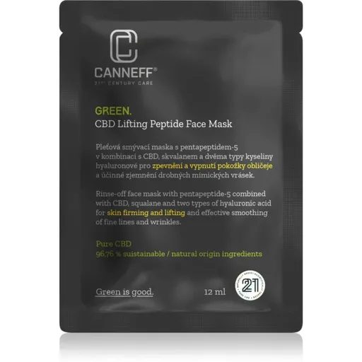 Canneff Green CBD Lifting Peptide Face Mask liftingová a spevňujúca maska s peptidmi 12 ml