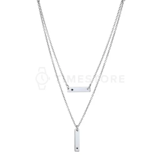 Dvojitý strieborný náhrdelník s diamantom TS-PN-0056