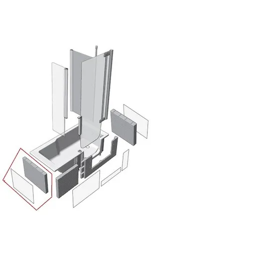 Juwel Duett panel k vani 75 cm akrylát dup011ws SIKOVADPS75