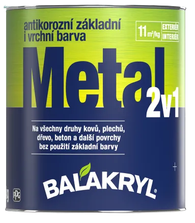 BALAKRYL METAL 2v1 - Antikorózna farba na kov RAL 9005  - čierna 5 kg