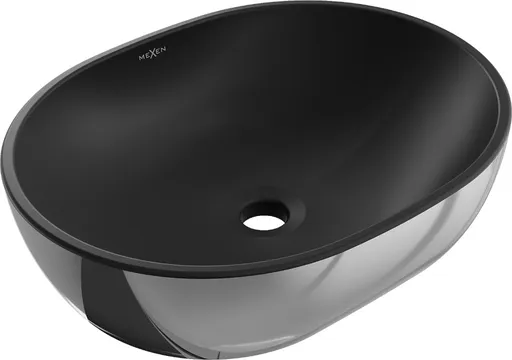 MEXEN - Viki umývadlo na dosku 48 x 35, čierna mat/strieborná 21054874