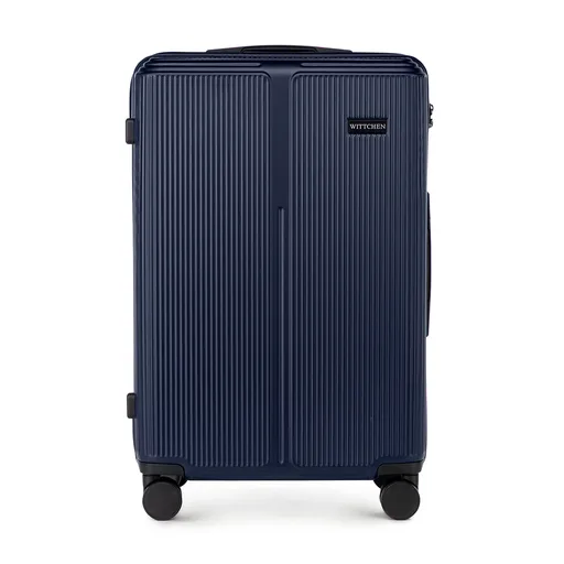 Stredný kufor z ABS s jemnými pruhmi, námornícka modrá 56-3A-602-90