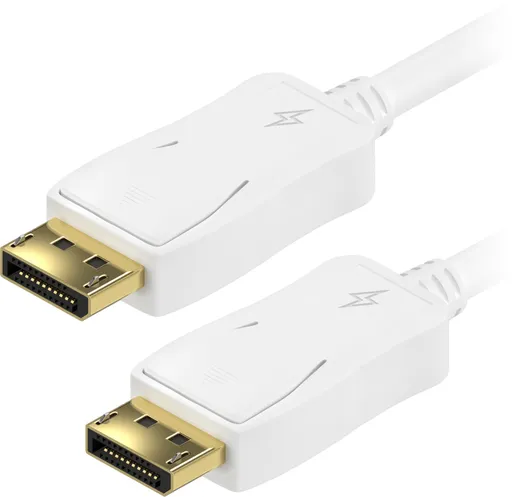 AlzaPower DisplayPort (M) na DisplayPort (M) prepojovací 1,5 m biely (APW-CBDP115W)