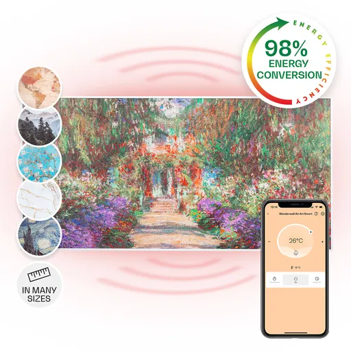 Klarstein Wonderwall Air Art Smart, infračervený ohrievač, 120 x 60 cm, 700 W, aplikácia, záhradná cestička