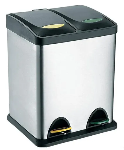 Nerezový nášľapný odpadkový kôš na triedený odpad TORO 16l