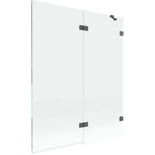 MEXEN/S - Lunar vaňová zástena 2-krídlová pravá 140 x 150, transparent, grafit kartáčovaná 897-140-100-66-00-P