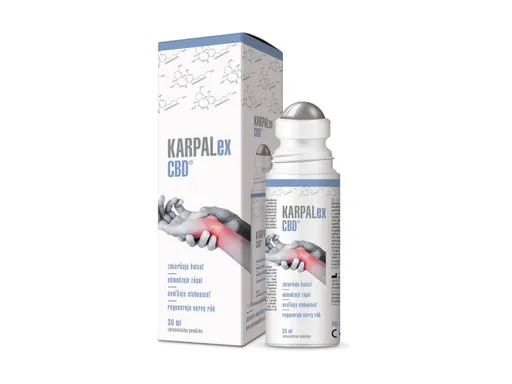 KARPALex CBD emulzia, kovová masážna gulička 30 ml