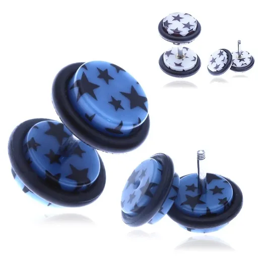 Nepravý akrylový piercing do ucha s hviezdičkami - Farba piercing: Biela