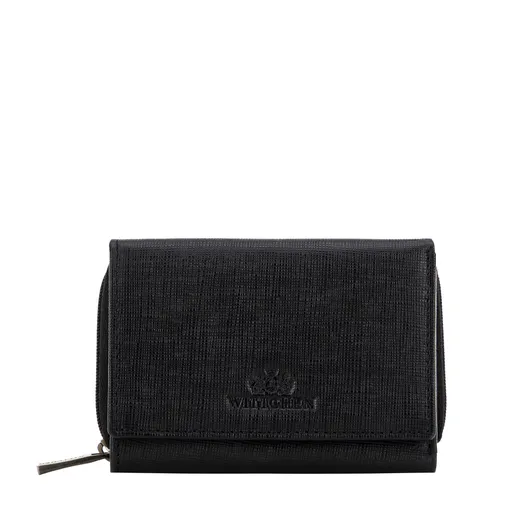 Dámska kožená peňaženka Saffiano čierna 14-1S-121-LG1