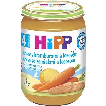 HiPP Mrkva so zemiakmi a lososom od uk. 4. mesiaca, 190 g (9062300128588)