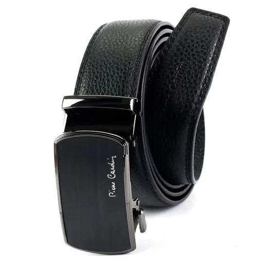 Kožený opasok – automatická pracka, prešívané okraje, 3,5 cm Pierre Cardin