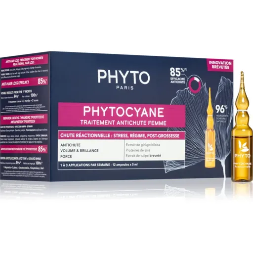 Phyto Phytocyane Women Treatment starostlivosť pre podporu rastu a proti vypadávaniu vlasov 12x5 ml
