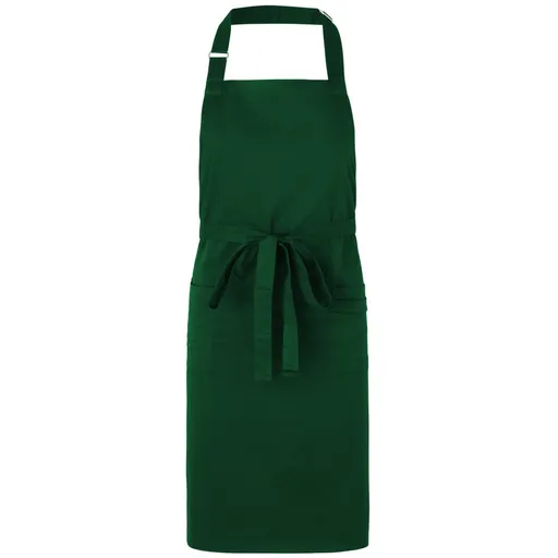 Neutral Čašnícka zástera s náprsenkou z organickej Fairtrade bavlny - Fľaškovo zelená