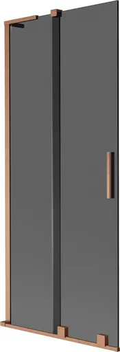 MEXEN/S - Velar L dvojkrídlová posuvná vaňová zástena 80 x 150, grafit, meď kartáčovaná 896-080-003-41-65