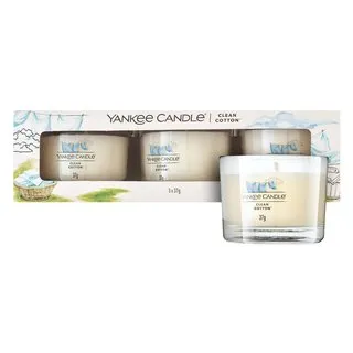 Yankee Candle Clean Cotton votívna sviečka 3 x 37 g