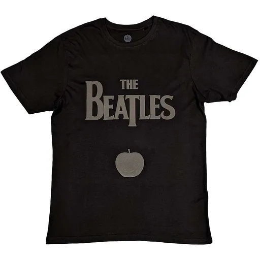 The Beatles tričko Drop T Logo & Apple Čierna S