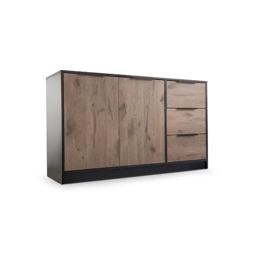 ArtStol Komoda LATI 2D3S | čierna/dub viking