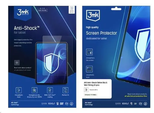 3mk All-Safe - AIO fólia Anti-Shock Full Wet Fitting Tablet, 5 ks
