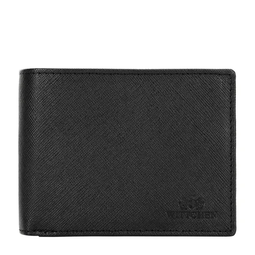 Pánska kožená peňaženka so saffiano štruktúrou čierna 14-1S-091-L1E