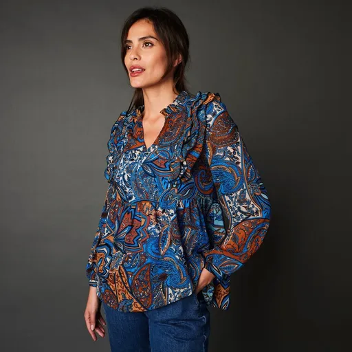 Tunika s potlačou a volánmi