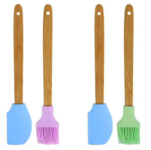 MAKRO - Stierka s maslovačkou rôzne farby, silikón / drevo