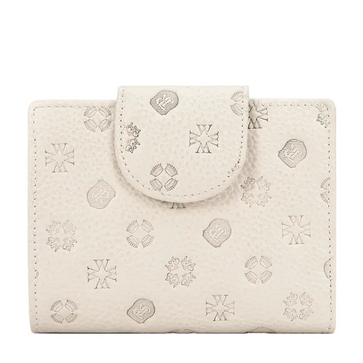 Dámska peňaženka s embosovaním z kože krémová 99-1E-362-9