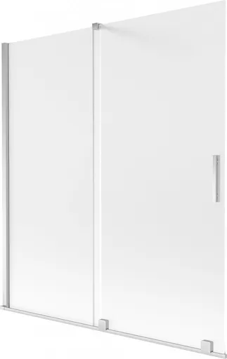 MEXEN/S - Velar dvojkrídlová posuvná vaňová zástena 150 x 150, dekor, chróm 896-150-000-31-01