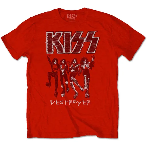 Kiss tričko Destroyer Sketch Červená XXL