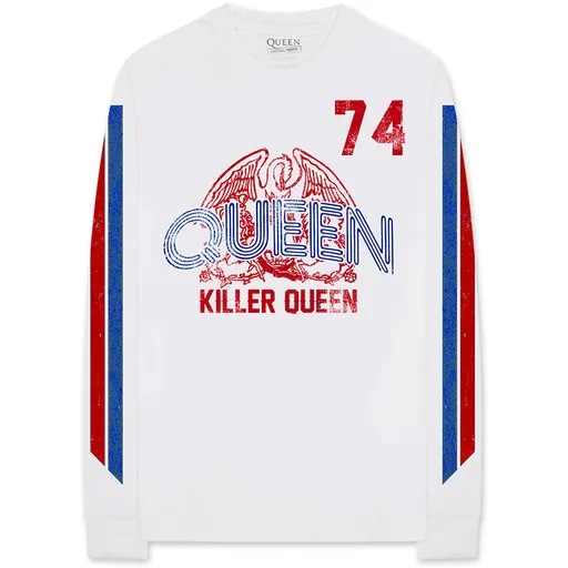 Queen tričko Killer  '74 Stripes Biela L