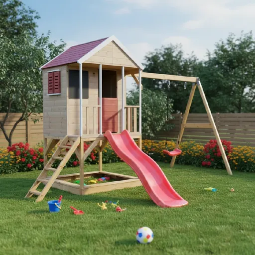 ArtWD Detský záhradný domček s ihriskom CHILDHOOD II