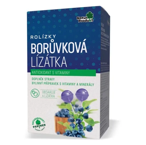NATURPRODUKT Čipky čučoriedkové lízanky multivitamín 4 ks