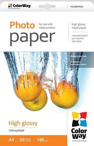 COLORWAY fotopapier / high glossy 180g / m2, A4 / 50 kusov