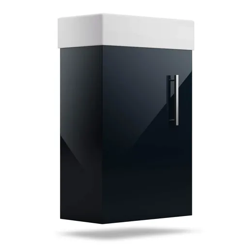 Blumfeldt Johnstone, umývadlo a skrinka do kúpeľne, 40 cm, keramické umývadlo, zatváranie Soft-Close