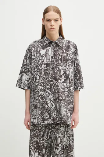 Bavlnená košeľa Marcelo Burlon Aop Mech Bowling Shirt Dark Grey Medium