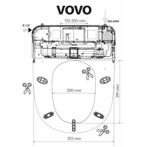 Šablóna bidetovacího sedátka VB3100S / VB4100S