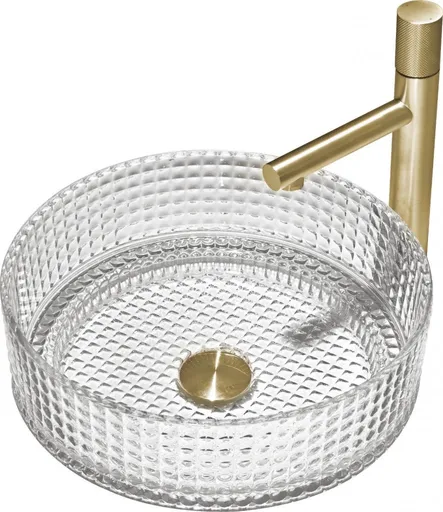 MEXEN - Lira sklenené umývadlo na dosku 37x37, transparent 24053700