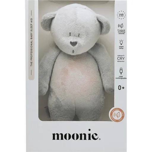 Moonie Bear 2.0 Organic Silver uspávačik s melódiou 1 ks
